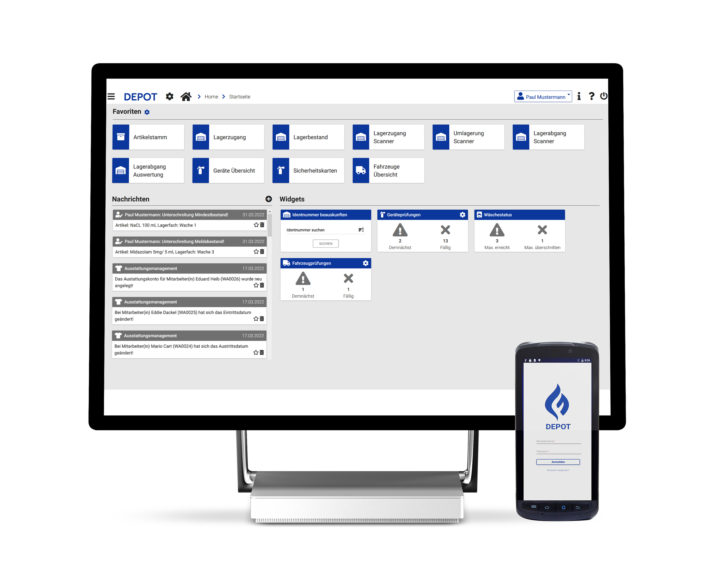 Pradtke Depot ist die browserbasierte Software-Lösung für das Ressourcen-Management von Feuerwehr, Rettungsdienst, Katastrophenschutz und Hilfsorganisationen
